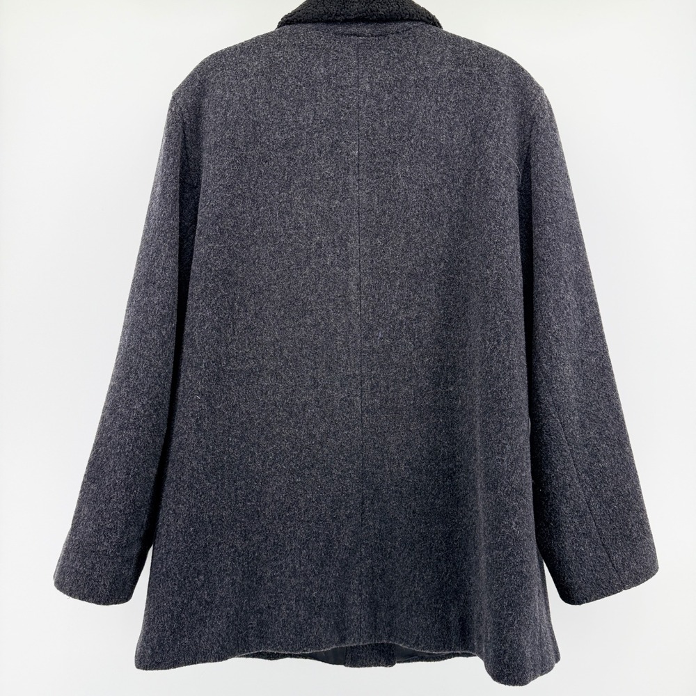 Herman Kay Womens Gray 100% Wool Button Front Coat Size Large vintage - Picture 3 of 4